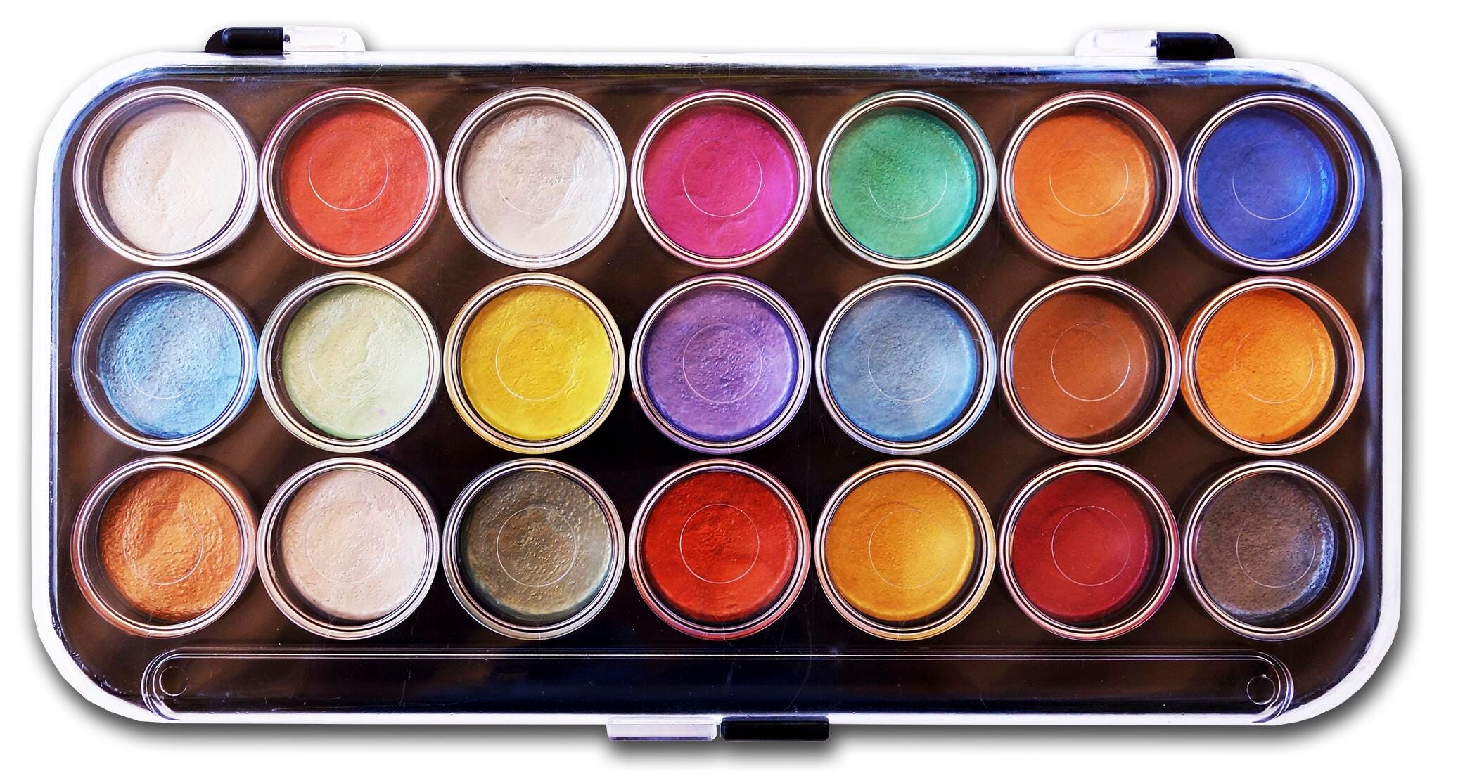 Niji Yasutomo Watercolor Paints, 21 Assorted Pearlescent Colors, Item Number 1289881