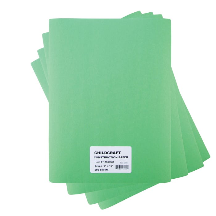Childcraft Construction Paper, 9 x 12 Inches, Green, 500 Sheets