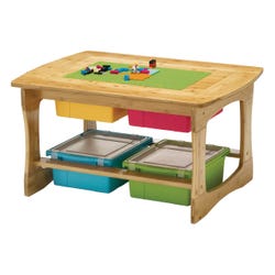 Copernicus Bamboo Construction Bricks Table, 35 x 25 x 18-3/4 Inches, Item Number 2106636