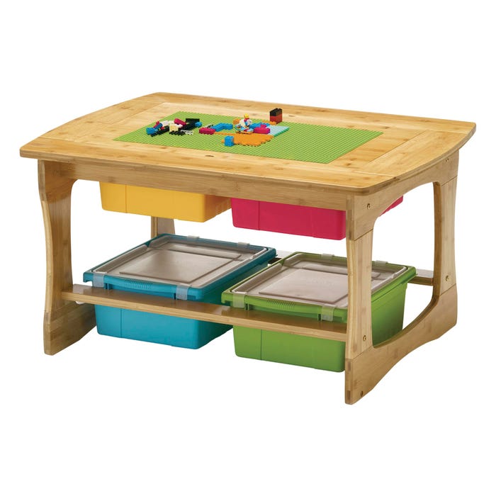 Copernicus Bamboo Construction Bricks Table, 35 x 25 x 18-3/4 Inches