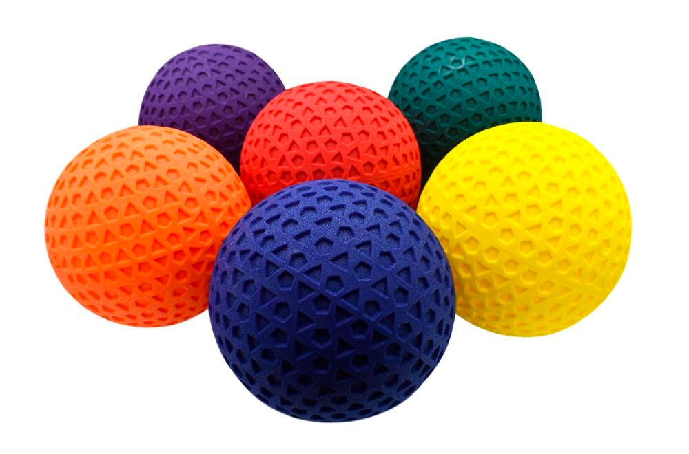 Image for Sportime Geo Soft Touch Vinyl Ball, 6 Inches, Assorted Colors, Set of 6 from School Specialty