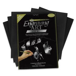 Royal Brush Silver Engraving Art Boards, 8 x 10 Inches, Set of 36