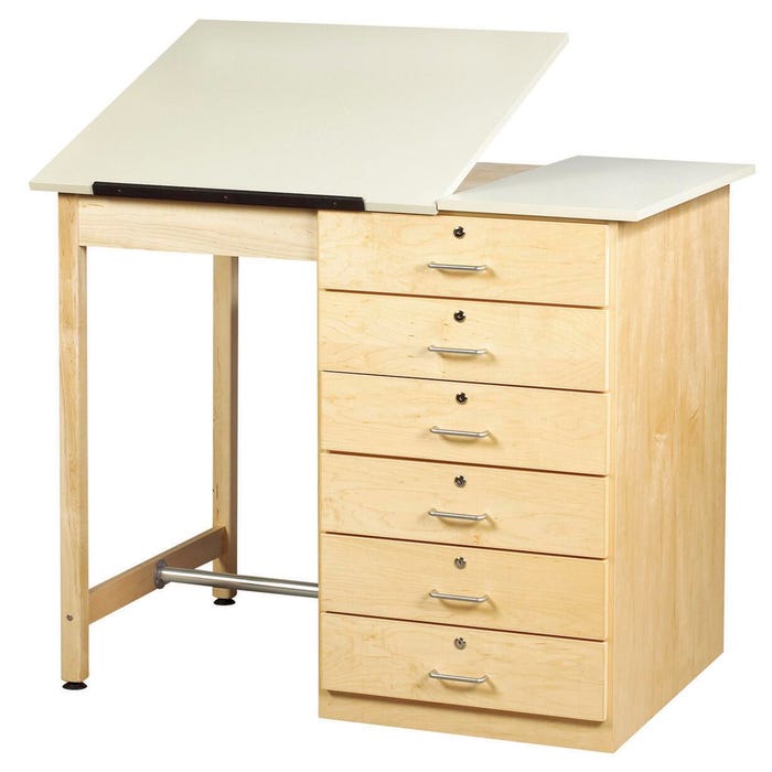Diversified Woodcrafts Drafting Table, 48 x 32-1/2 x 39-3/4 Inches, Maple