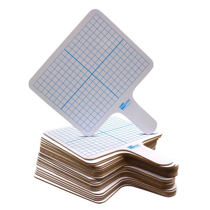 Flipside Two Sided Rectangle Graph/Blank Dry Erase Paddles, Pack of 24