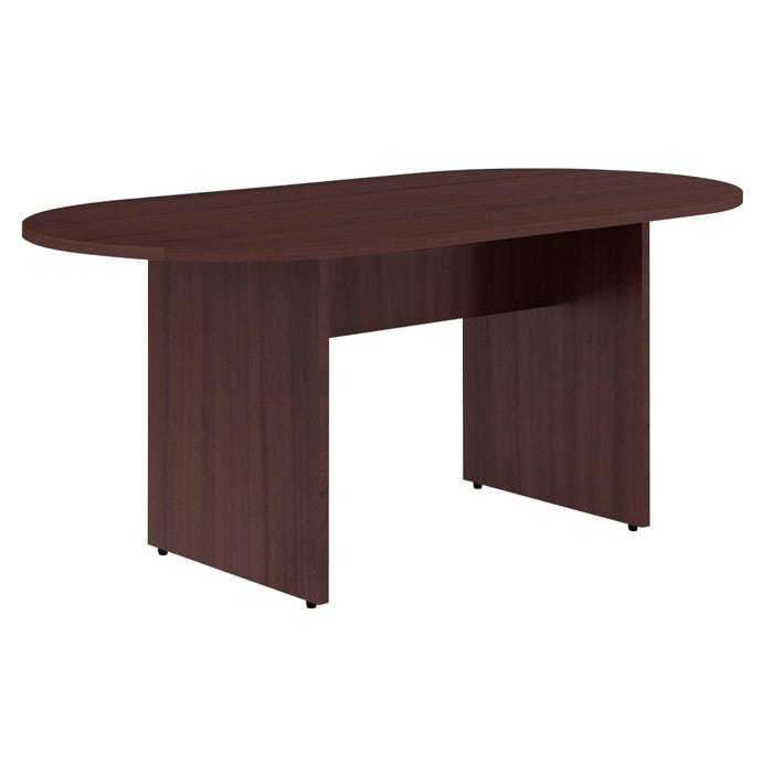 Classroom Select Oval Conference Table, Top with Base, Espresso, 72 x 36 x 29-1/2 Inches