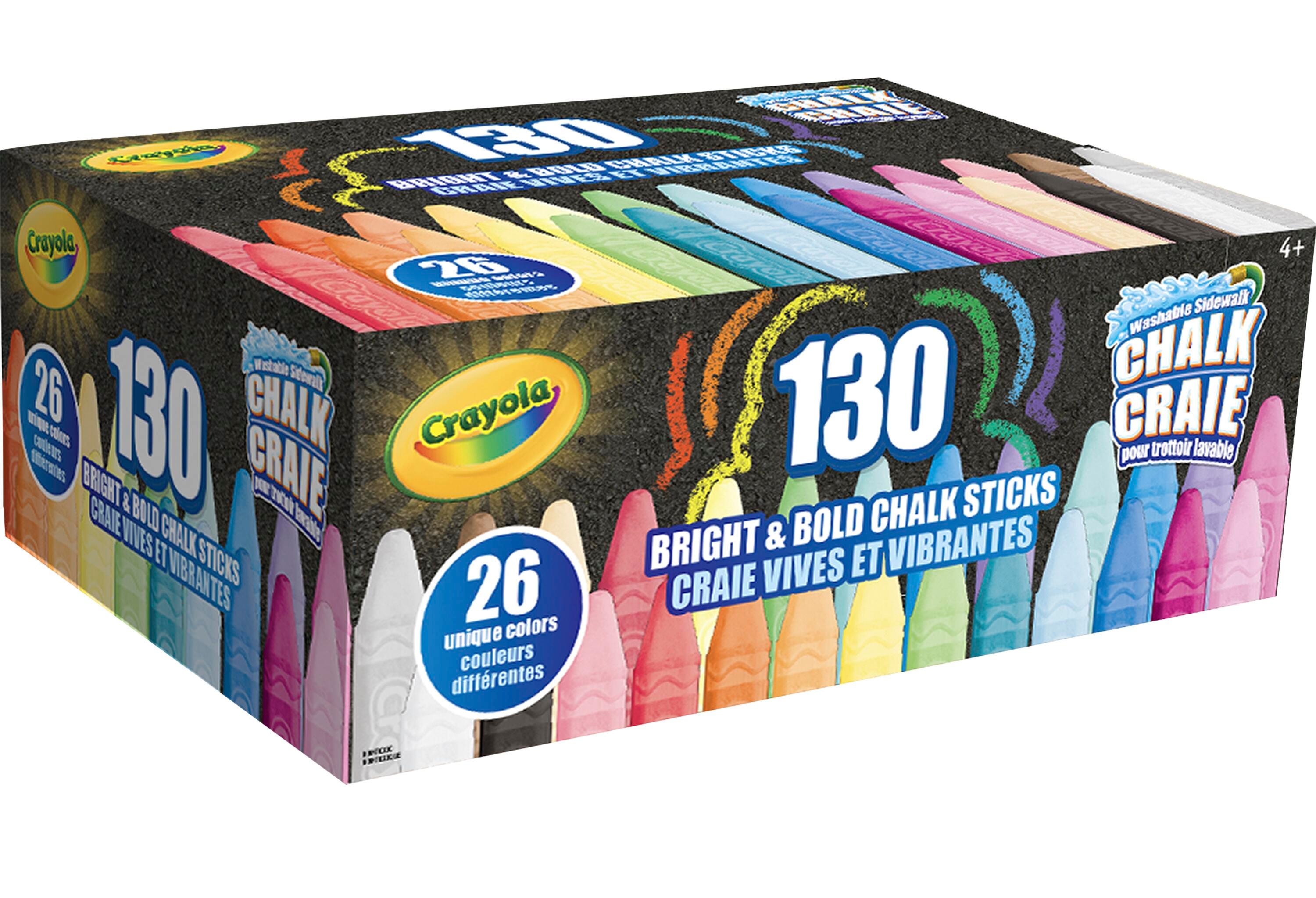 Crayola Washable Sidewalk Chalk, Assorted Colors, Set of 130 2149057