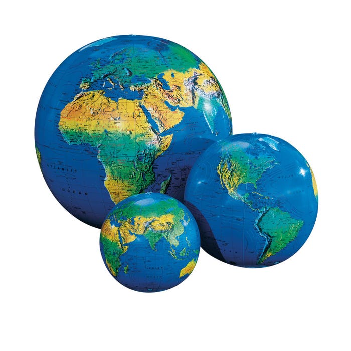 Replogle Topographical Inflatable Globe, 12 Inch Diameter