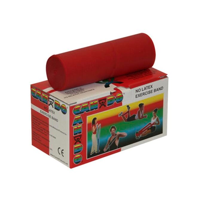 CanDo No-Latex Exercise Band, Light Resistance, 6 Yards, Red