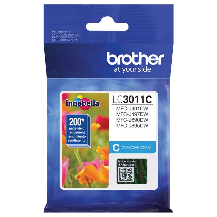 Brother LC3011C Ink Toner Cartridge, Cyan