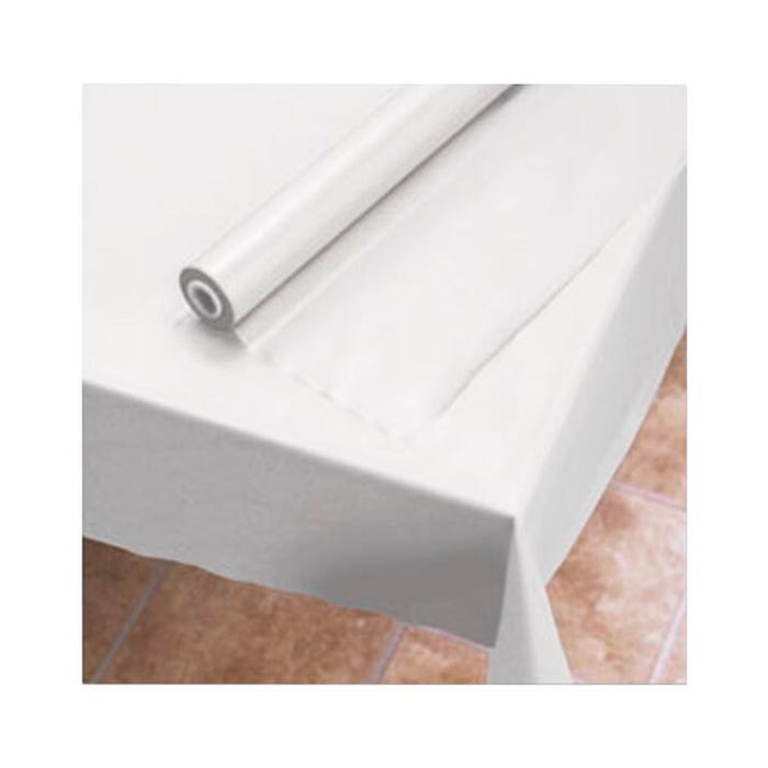 Empress Table Cover Roll, White Poly, 300 feet L X 40 inches W