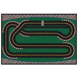 Carpets for Kids KID$Value Super Speedway Play Rug, 4 x 6 Feet, Rectangle, Green, Item Number 1495452