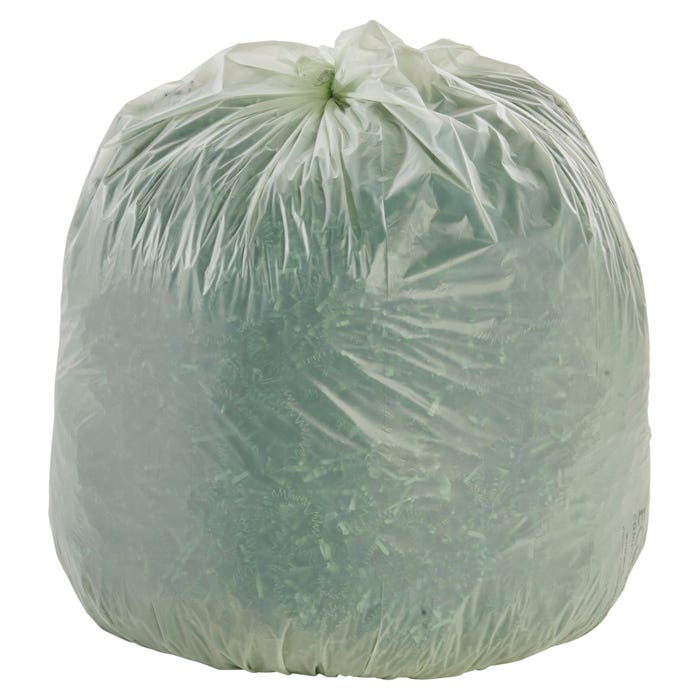 Stout ASTM-6400 Compostable Trash Bags, 32 Gallon, Green, Pack of 50