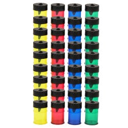 2-Hole Manual Pencil Sharpeners, Assorted Colors, Set of 36