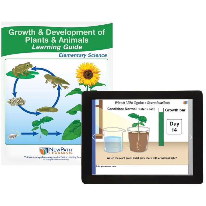 NewPath Learning Growth and Development of Plants & Animals Student Learning with Online Lesson