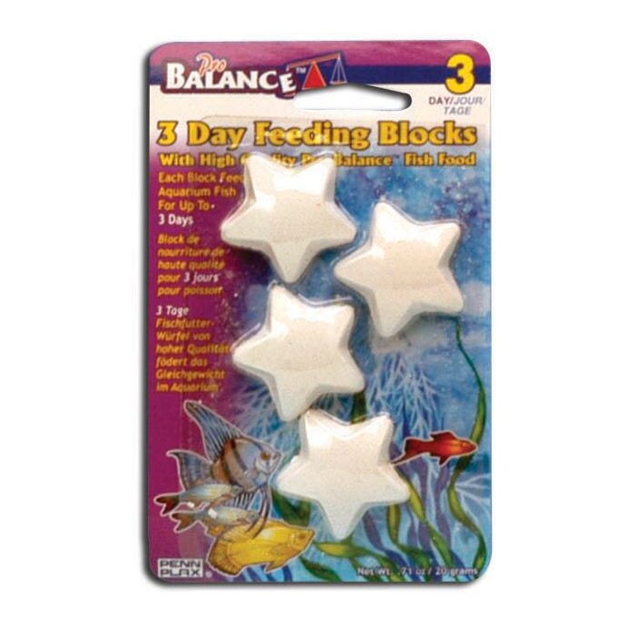 Penn-Plax Pro-Balance Fish Feeding Blocks - 3-Day - Pack of 4