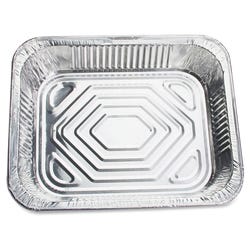 Genuine Joe Half-size Disposable Aluminum Pan, 1/2 inch, Pack of 100, Item Number 1562698