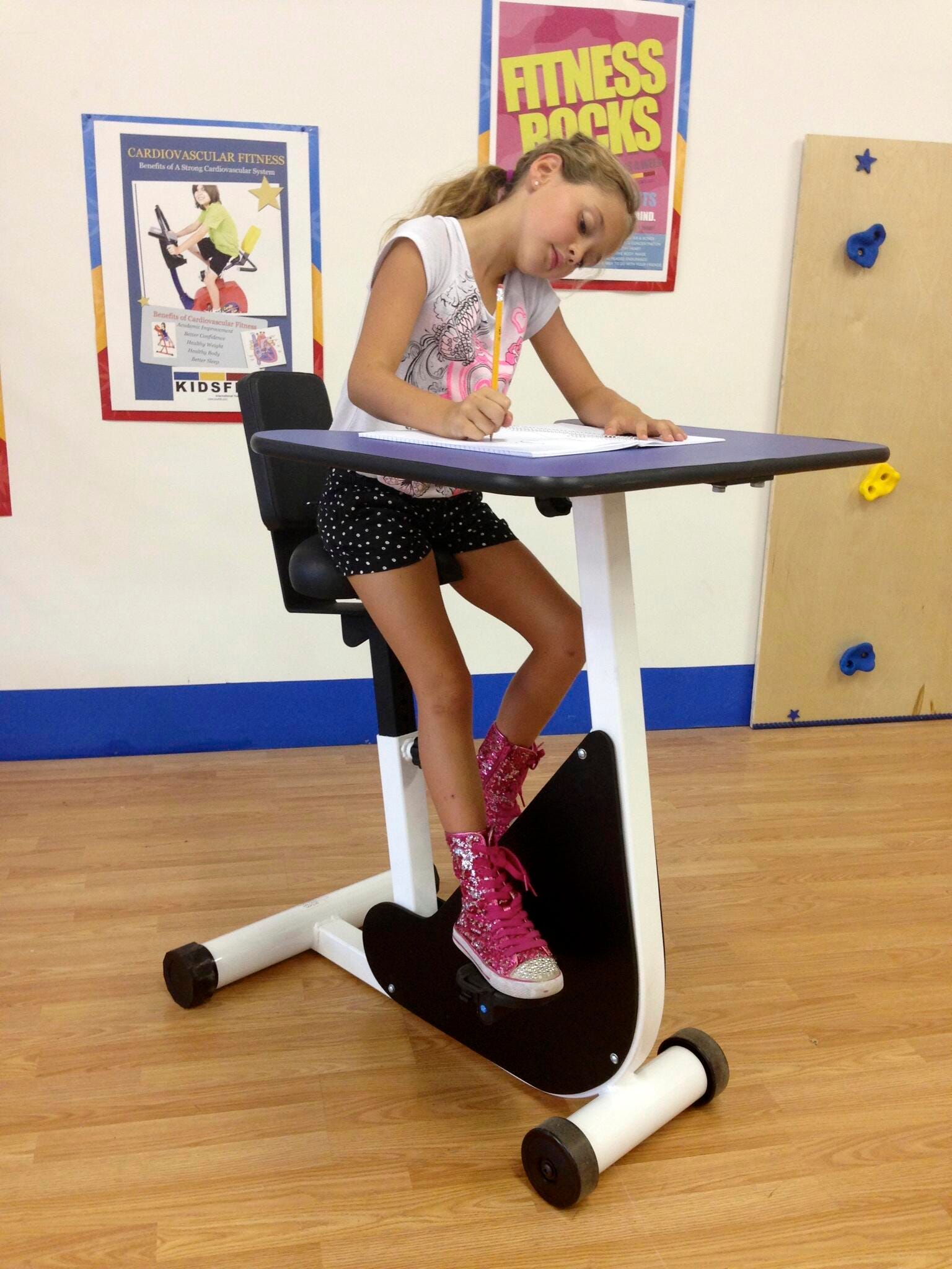 Image for Kidsfit Kids' Pedal Desk, Ages 6 to 12 from School Specialty