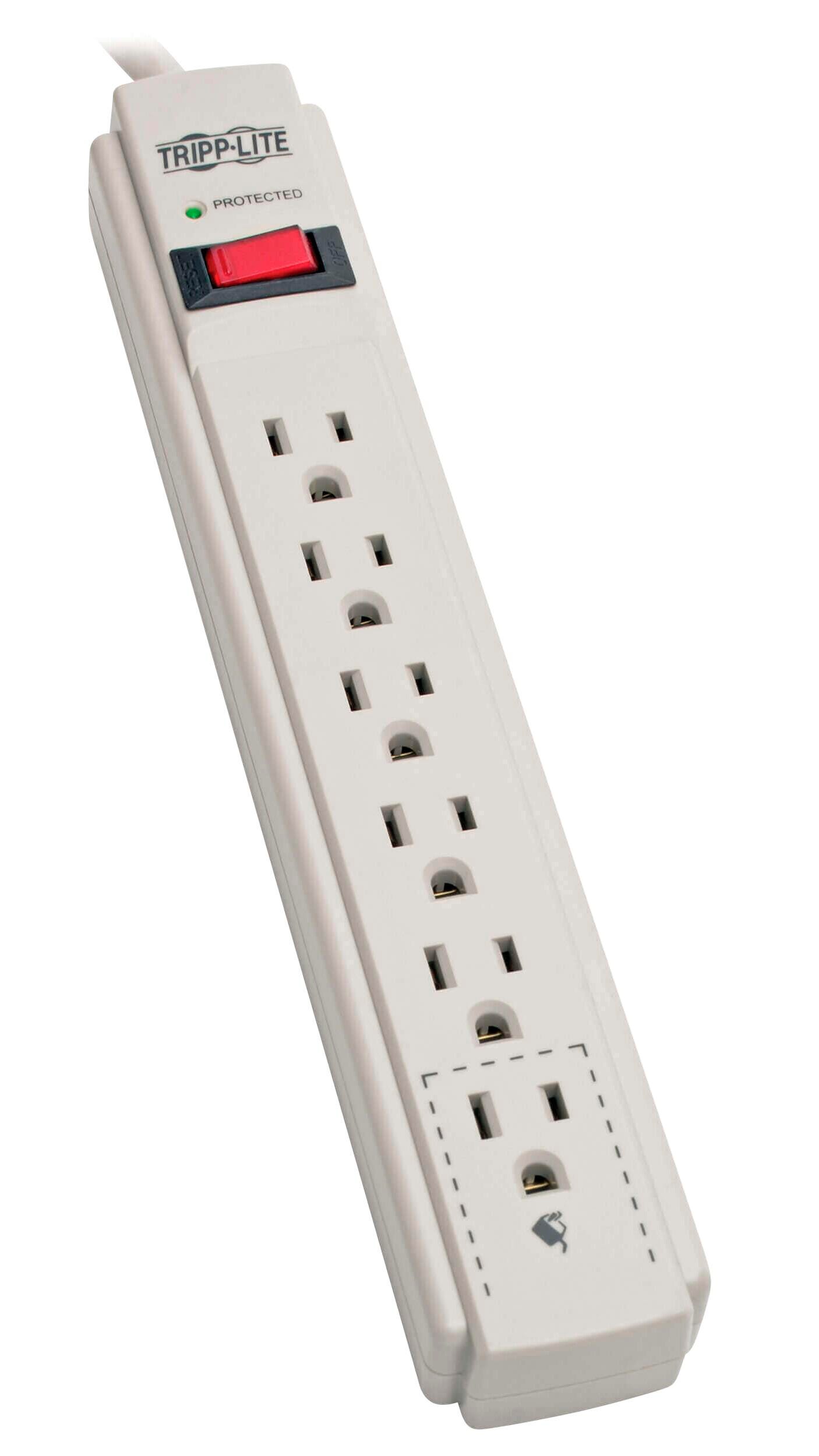 Tripp Lite 6-Outlet Surge Protector, 8 Foot Cord, 990 Joules, White 2136077
