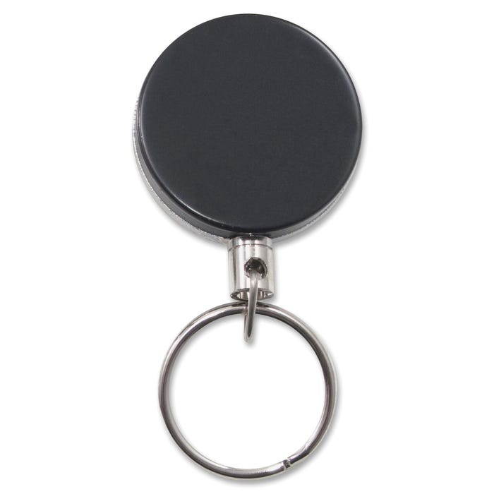 Advantus ID Badge Reel, w/ Ring, Retractable, Heavy Duty, Pack of 6, BK/SR