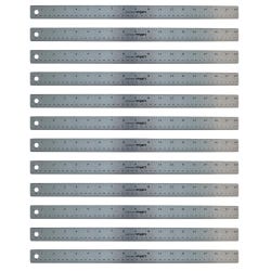 School Smart Stainless Steel Rulers, 18 Inch, Pack of 12