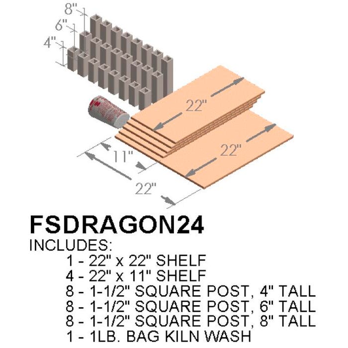 Paragon Furniture Kit for CT102329 Kilns, 57 Pieces