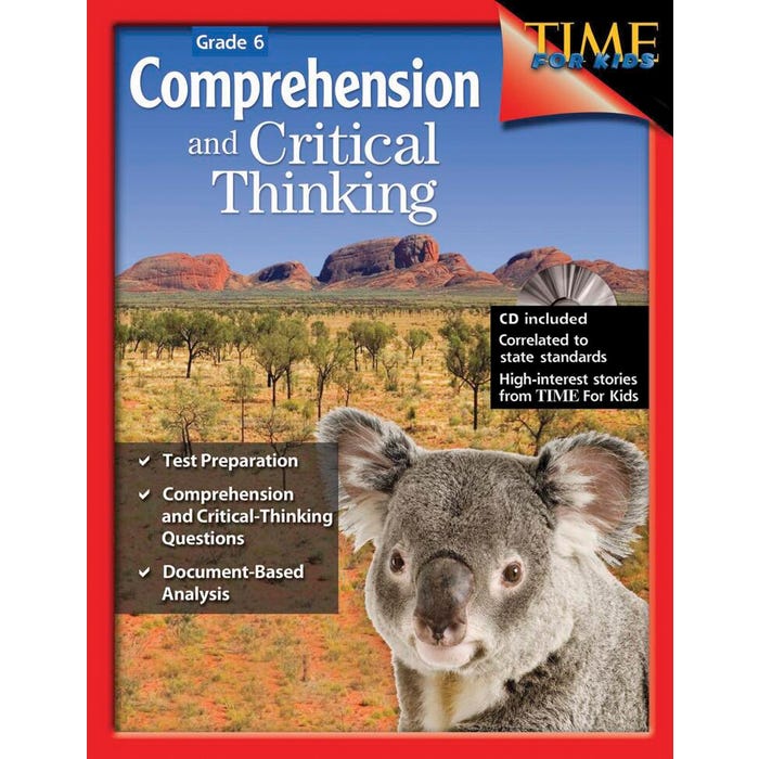 Shell Education Comprehension and Critical Thinking, Grade 6