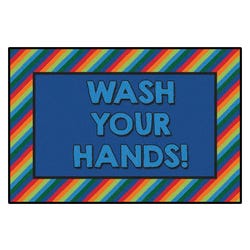 Carpets for Kids KID$Value Rainbow Striped Wash Your Hands Mat Carpet, 3 x 4-1/2 Feet, Rectangle, Multicolored 2051447