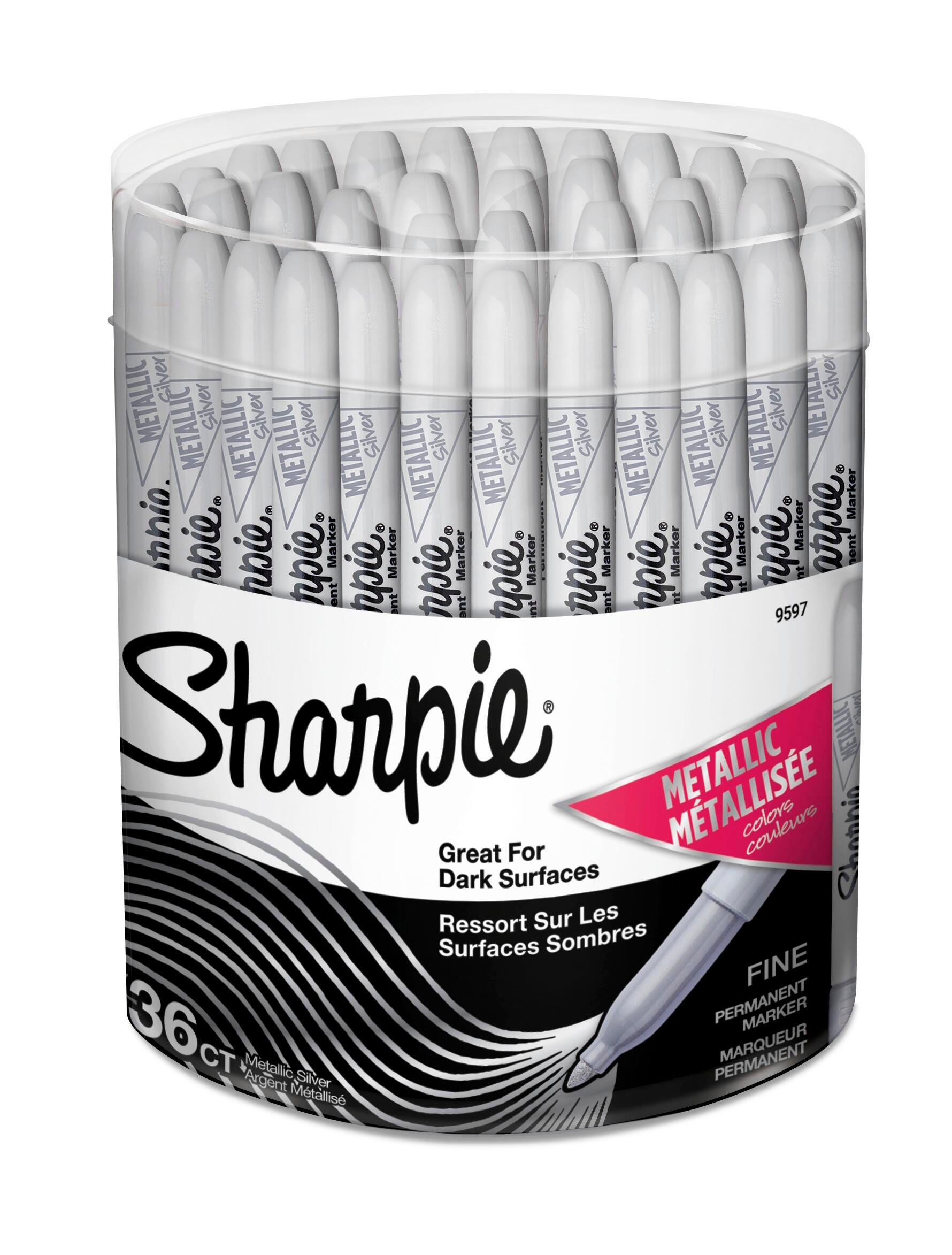 Image for Sharpie Metallic Permanent Markers, Fine Point, Silver, Pack of 36 from School Specialty