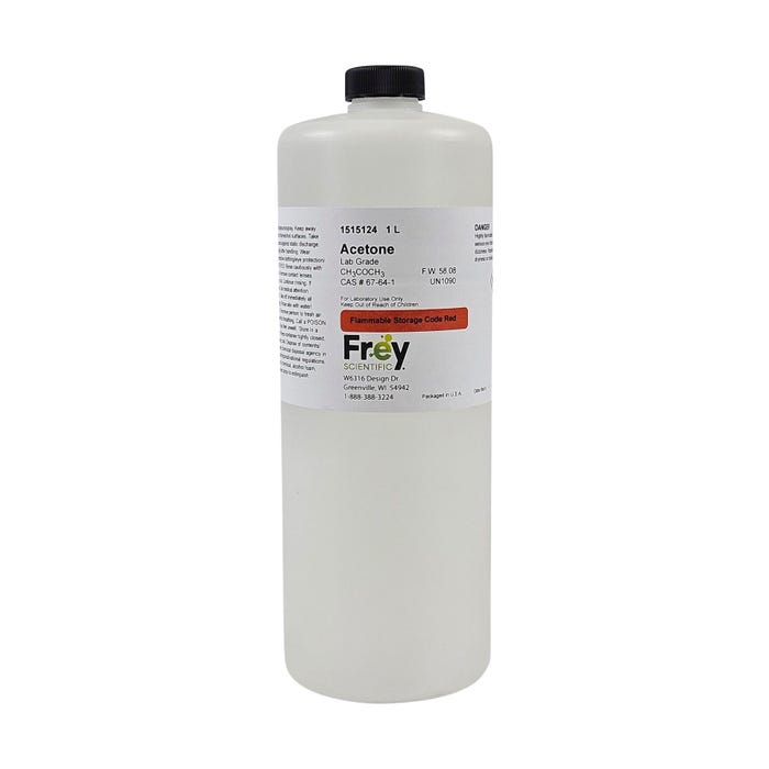 Frey Scientific Acetone, Lab Grade, 1 Liter