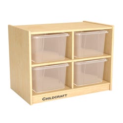 Childcraft Cubby Storage Unit, 4 Translucent Tubs, 25-5/8 x 16 x 19 Inches 1574098