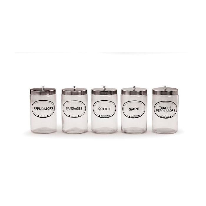 Graham-Field Jar Set with Steel Cover, Glass, Set of 5