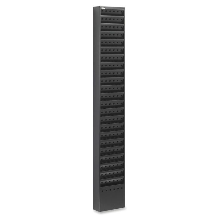 Safco Magazine Rack with Steel Base, 10 x 4 x 65-1/2 Inches, 23 Pocket, Steel, Black, Powder Coated