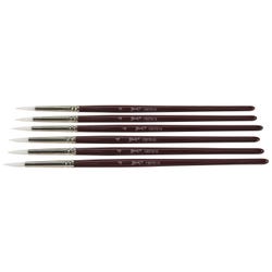 Image for Sax Optimum White Synthetic Taklon Paint Brushes Short, Round, Size 4, Set of 6 from School Specialty