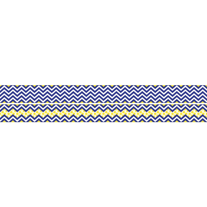 Barker Creek Chevron Double Sided Trimmer, 3 Inches x 35 Feet, Navy
