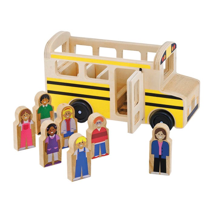 Melissa & Doug Wooden School Bus, 8 Pieces