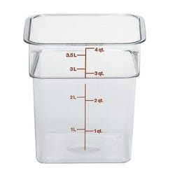 Cambro CamSquares FreshPro Food Storage Container, 4 Quart Capacity, Clear