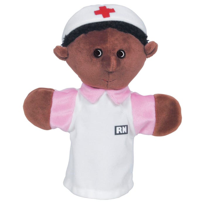 Get Ready Kids Nurse Hand Puppet, African American, 12 Inches