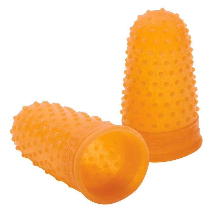Swingline Rubber Finger Tips, Size 12, 11/16 Inch Diameter, Amber, Pack of 12