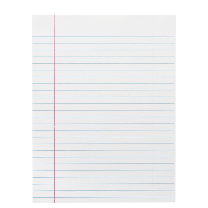 School Smart Composition Paper, Red Margin, 8 x 10-1/2 Inches, White, 500 Sheets