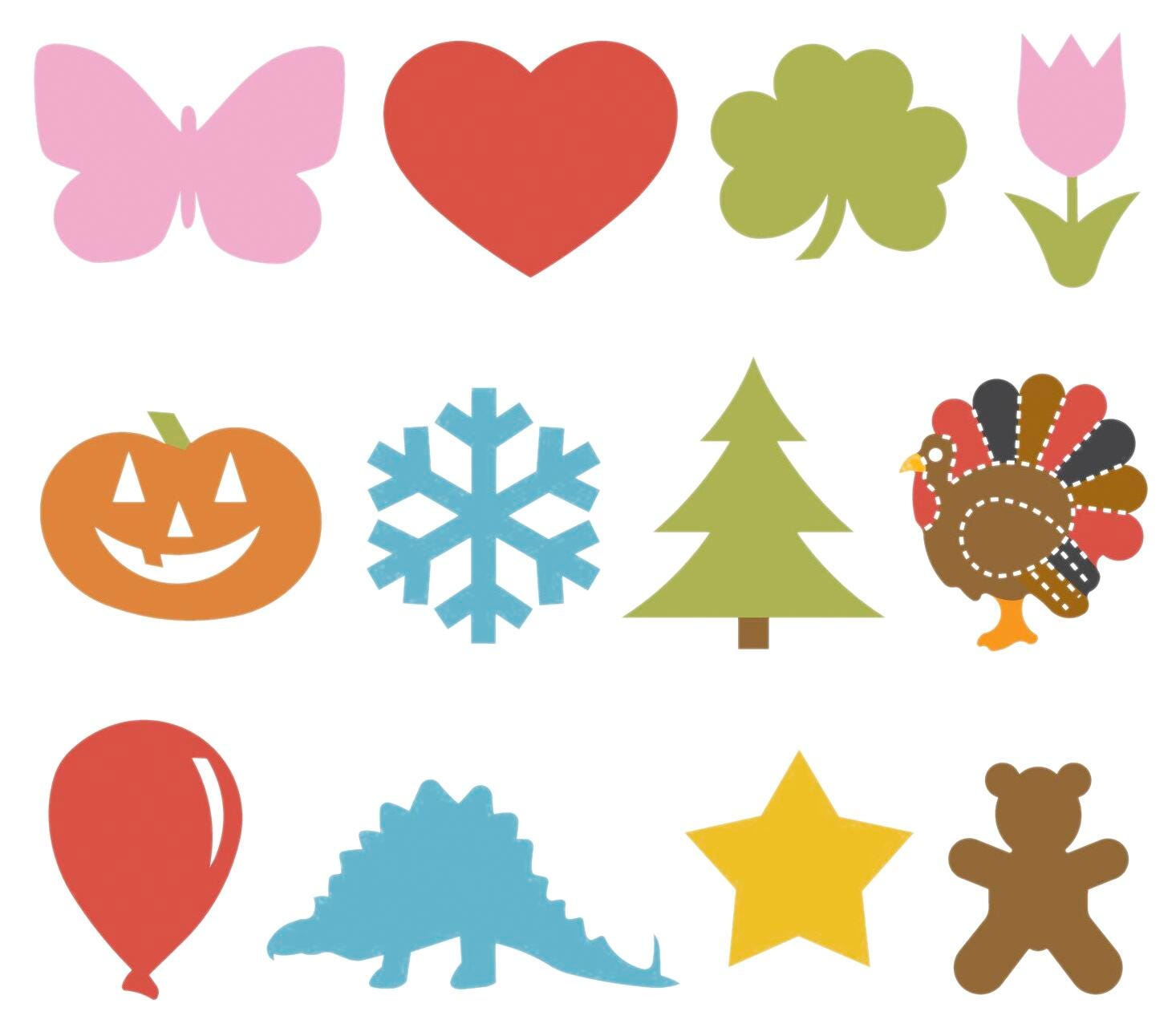 Image for AccuCut Popular Shapes Dies, Jumbo, Set of 12 from School Specialty