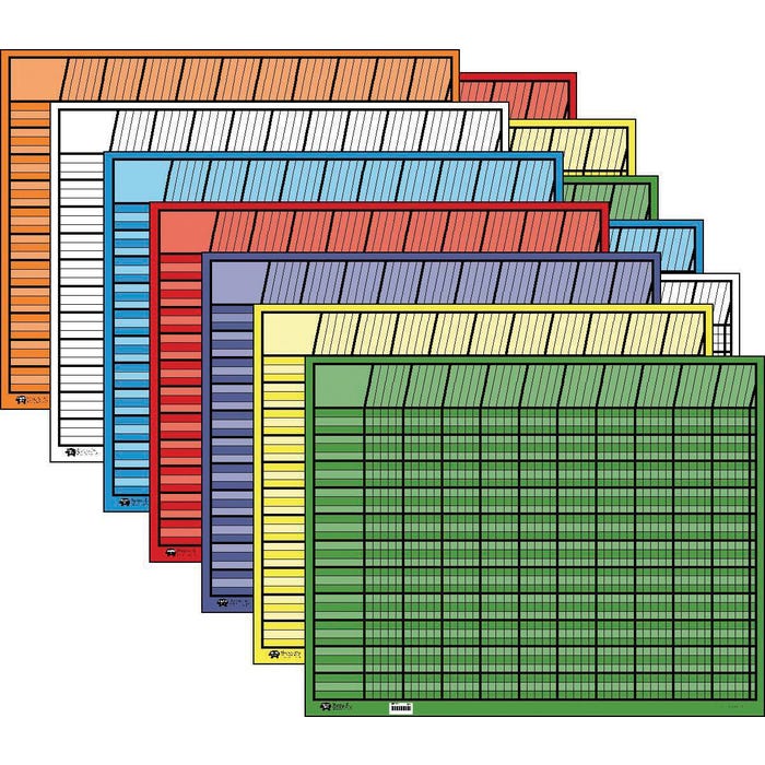 Creative Shapes Etc Large Horizontal Incentive Chart Set, Assorted Color, Set of 12