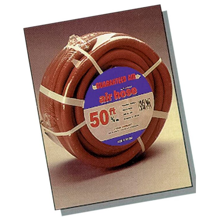Hose Central Multi-Purpose Air Hose with Hose Guard, 1/4 in, 3/8 in X 25 ft, MNPT, Rubber, Red
