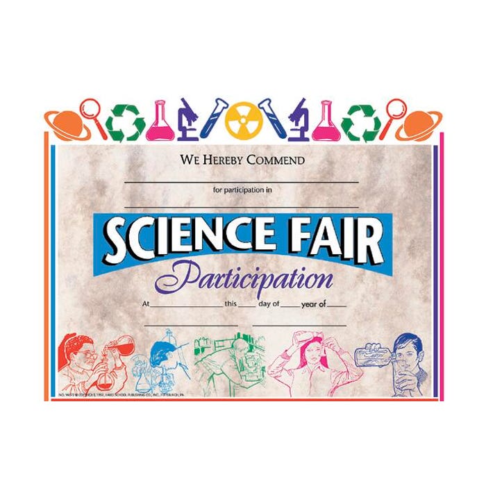Hayes Science Fair Awards and Incentives Certificate, 11 x 8-1/2 inches, Paper, Pack of 30