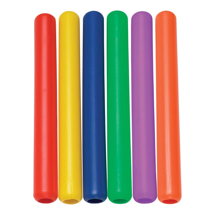 Sportime Beginner Relay Batons, 11-1/2 Inches, Assorted Colors, Set of 6