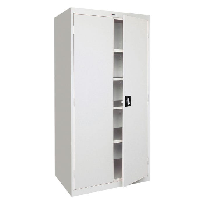 Lorell Fortress Series Light Gray Storage Cabinets, 36 x 18 x 72 Inches