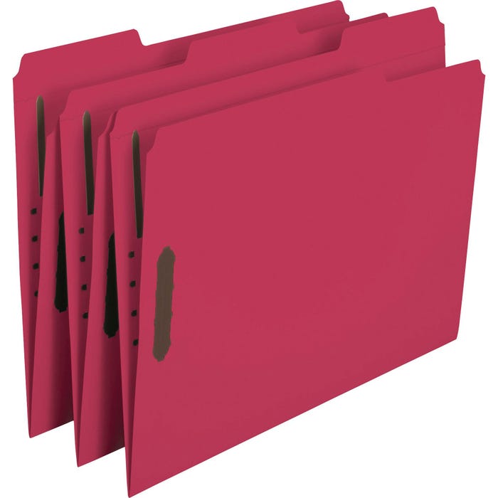Smead Reinforced Fastener Folder, Letter Size, Red, Pack of 50