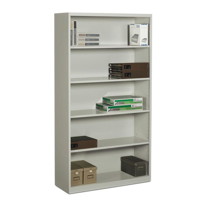 Global Industries Metal Bookcase, 5 Shelves, 36 x 13 x 66 Inches