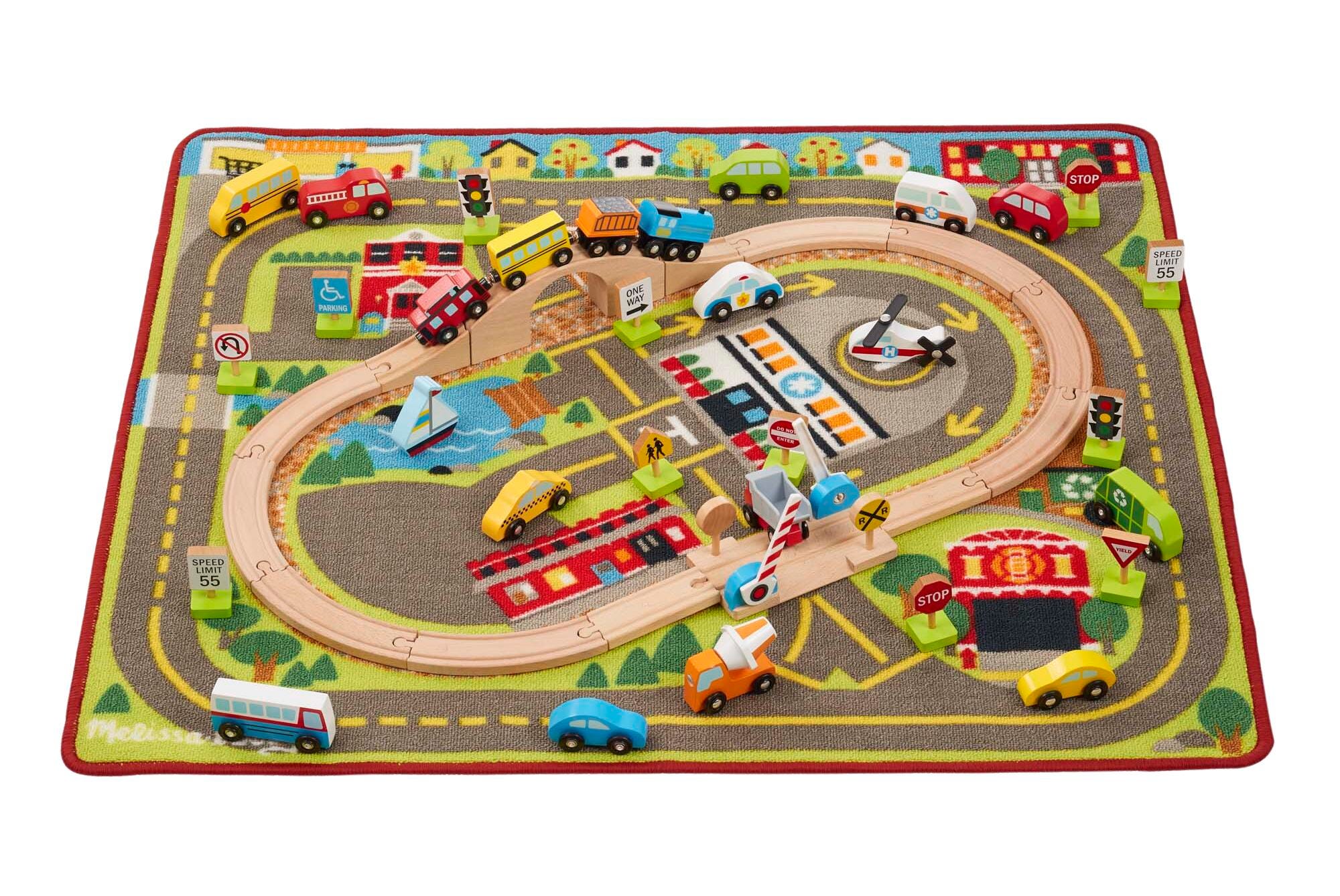 Melissa & Doug Deluxe Multi Vehicle Activity Rug Play Set, Item Number 2040993