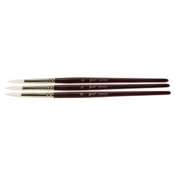 Image for Sax Optimum White Synthetic Taklon Paint Brushes Short, Round, Size 8, Set of 6 from School Specialty