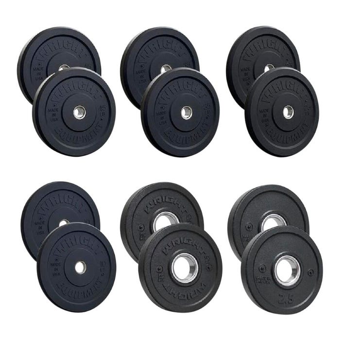 Wright AMP Bumper Plates Set, Total of 300 Pounds